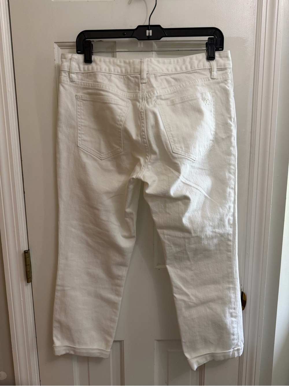 TORY BURCH Alexa Cropped Skinny White Jeans Sz 31 - Picture 3 of 8